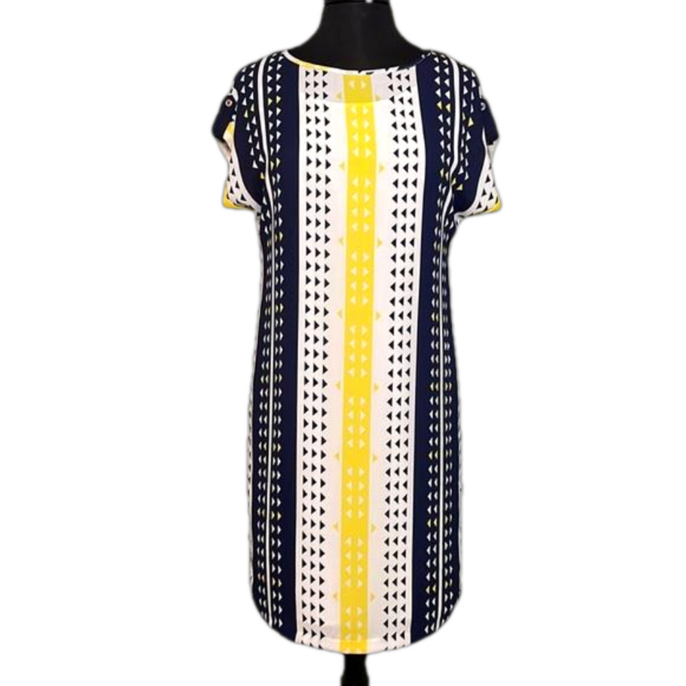 Nautica Dress Navy, Yellow & White Size Small